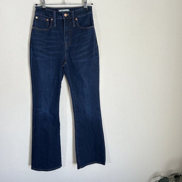 Madewell Jeans Women's 23 Curvy Cali Demi Boot Cut Blue Whiskers Stretch Denim - Picture 3 of 10